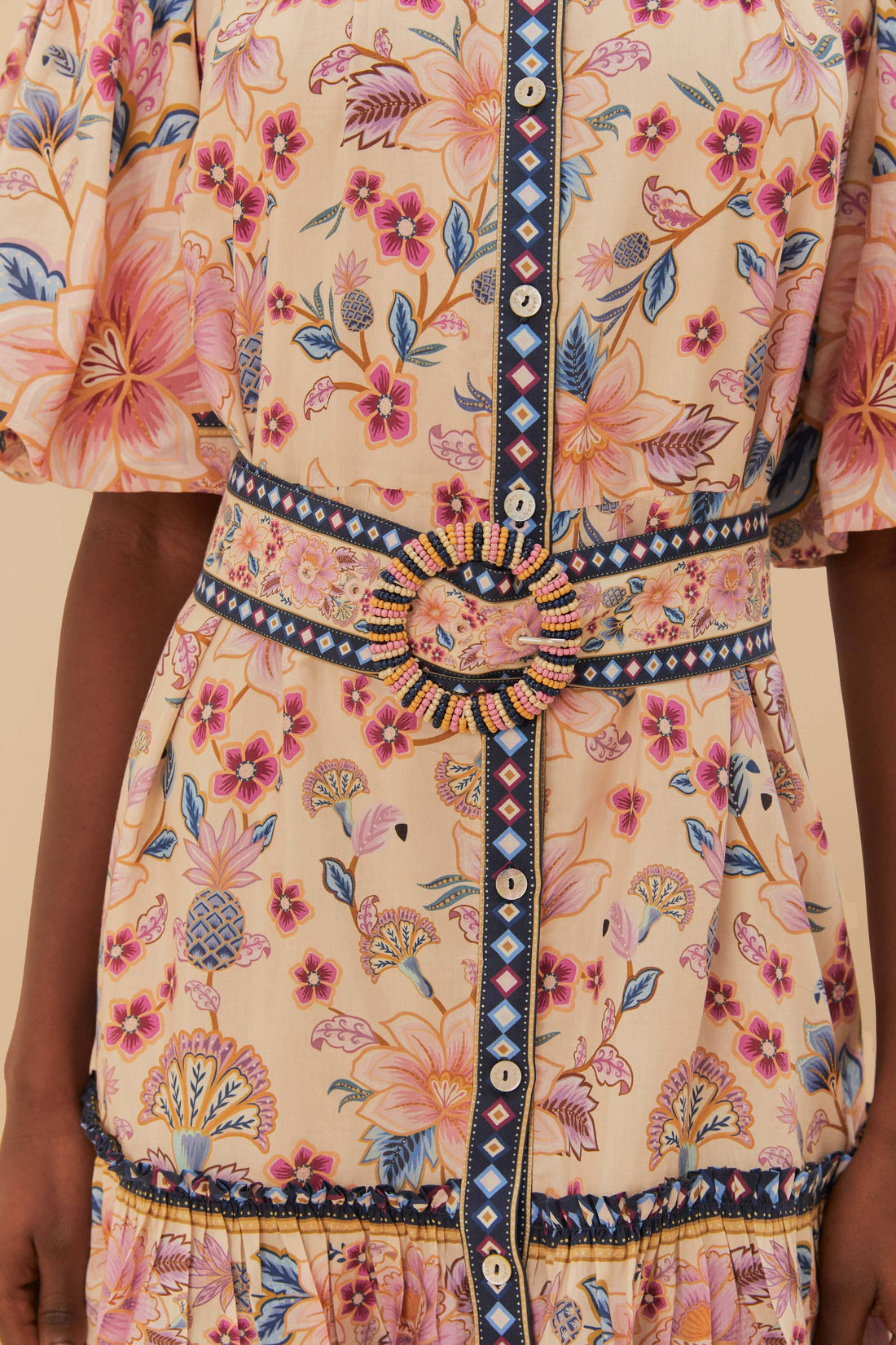 FARM Rio Superbloom Tapestry Cream Maxi Dress