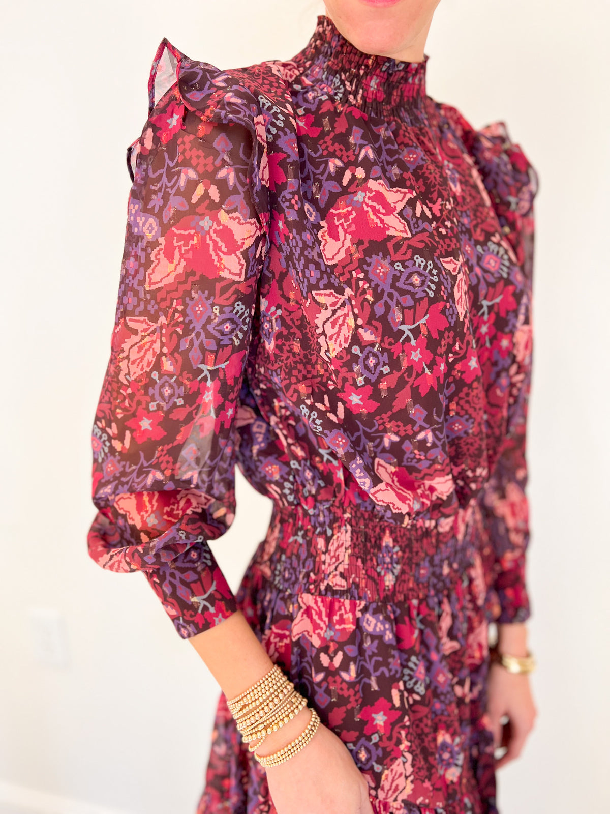 Juliette Smocked Waist Dress in Midnight Floral Boutique