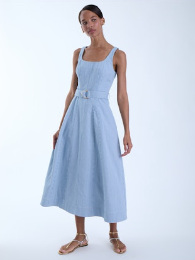 karina grimaldi denim dress Karina Grimaldi Jenna Denim Mini Dress in Blue Denim M