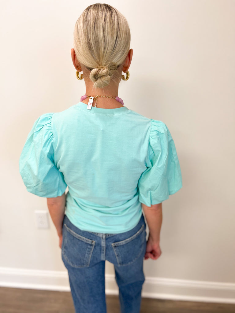 Love the Label Lali Top in Eggshell Blue