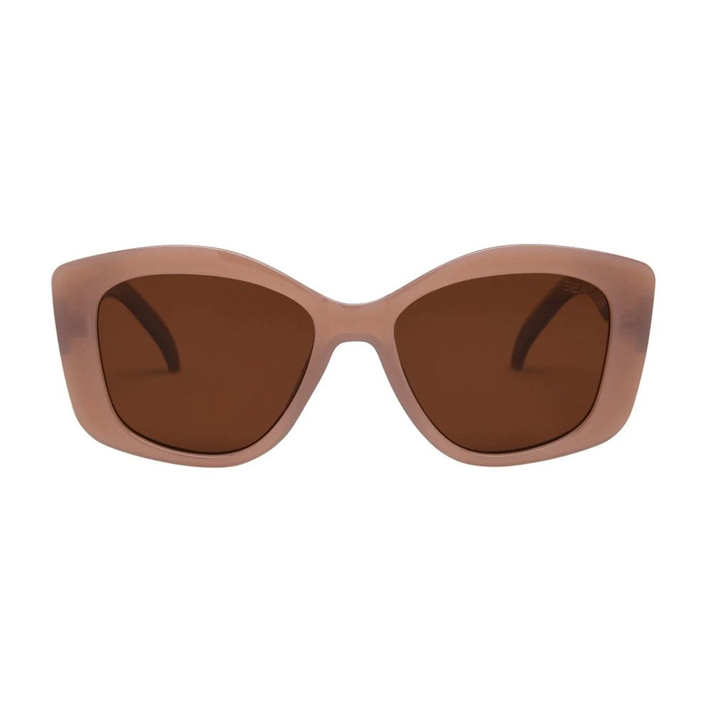 Paige Sunglasses in Dusty Rose with Brown Polarized Lens