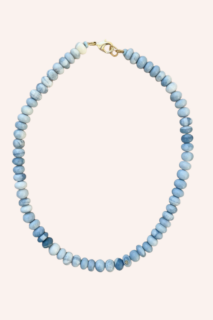 Gemstone Necklace with Gold Clasp in Chambray