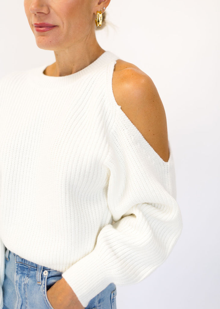 Conti Cut Out Sweater in Off White