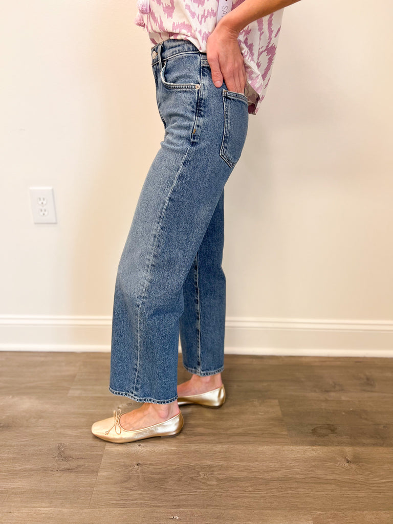 Agolde Harper Midrise Relaxed Straight Jean in Moore