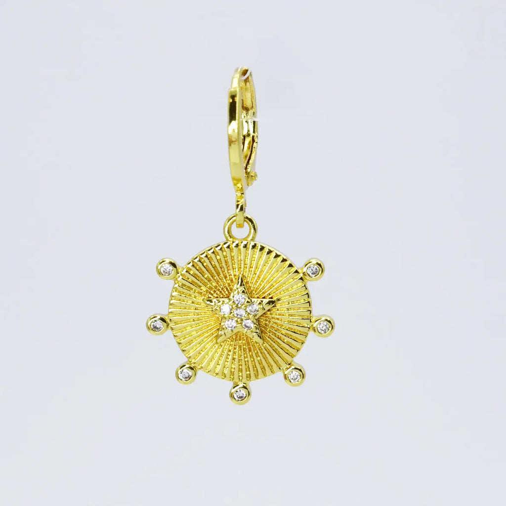Disco Star Charm in Gold