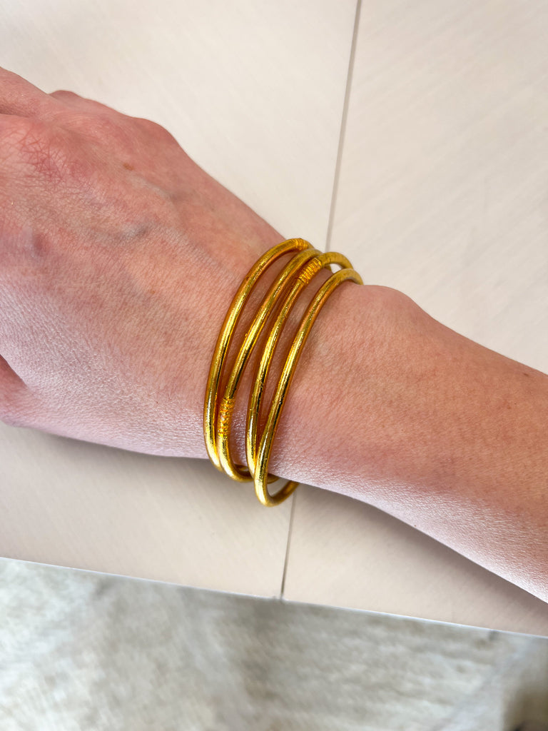 Waterproof Gold Thin Bangle Bracelet