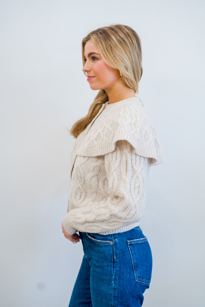 Design History Domino Cardigan in Oat M