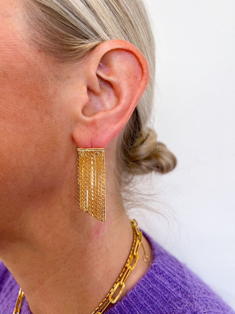Halle Fringe Gold Earrings