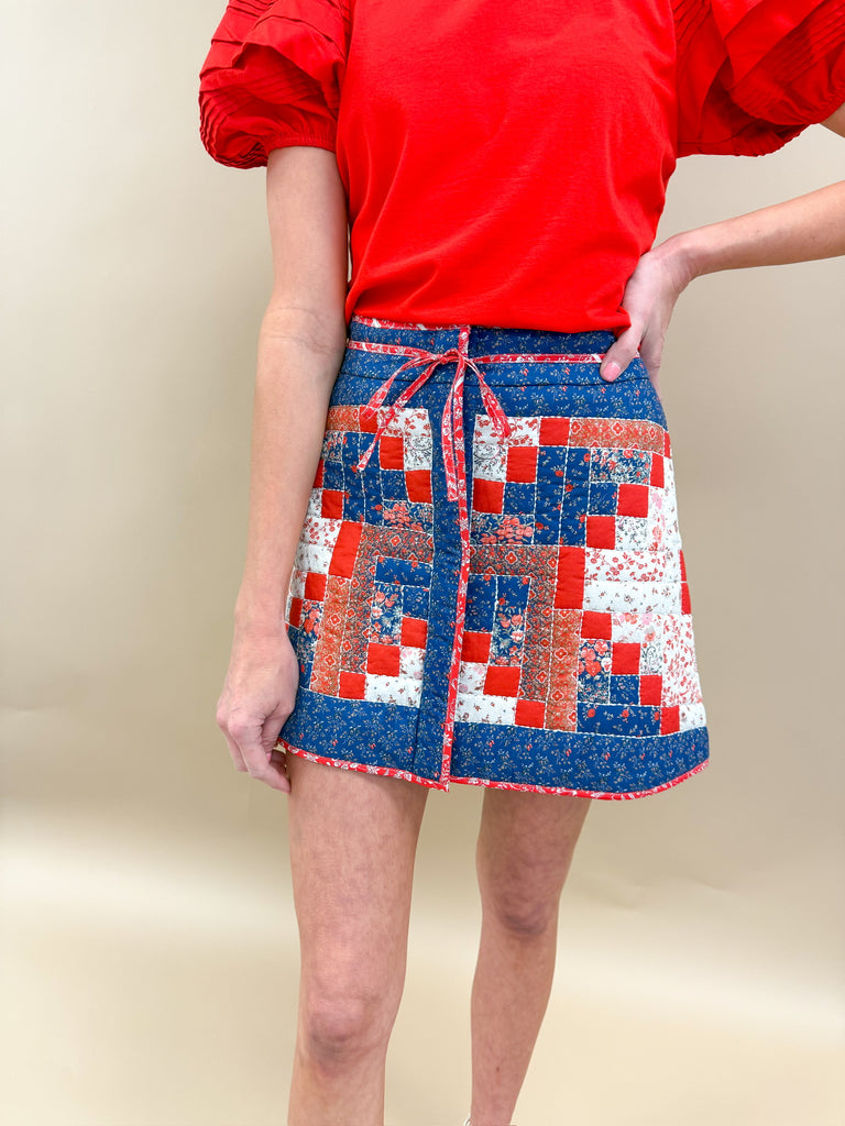 Love the Label Louise Skirt in Blue Multi | Minette Boutique