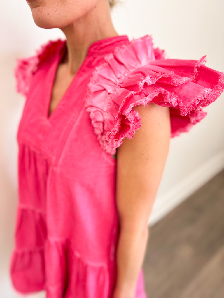 Love the Label Ember Dress in Plush Pink Denim