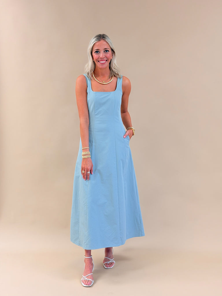 Vista Marina Maxi Dress in Dusty Blue | Minette Boutique