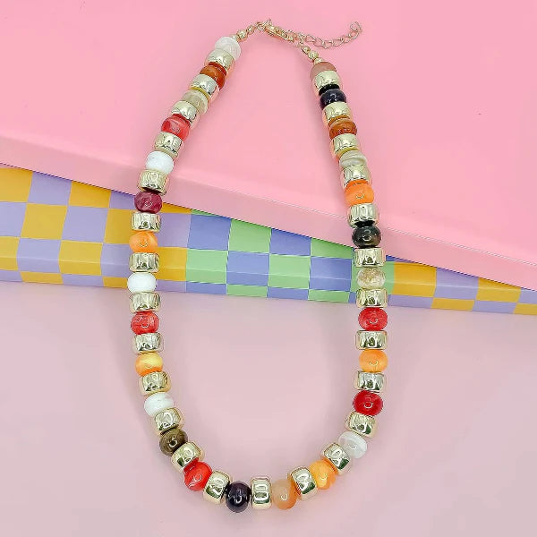 Golden Treats Beaded Necklace
