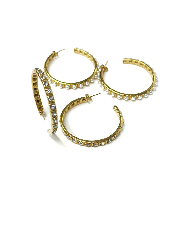 Briscoe Hoop Earring with Diamond Accent in Gold
