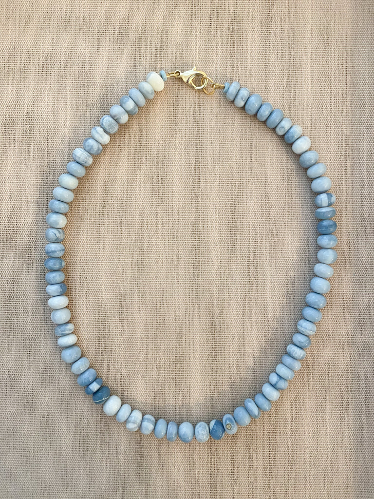 Gemstone Necklace with Gold Clasp in Chambray