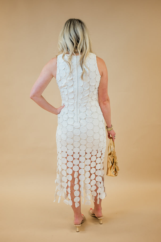 crochet tassel dress Cayman Circle Bottom in White Storage Pick Size:M Sakura Print Midi Dress, Beautiful and unique crochet