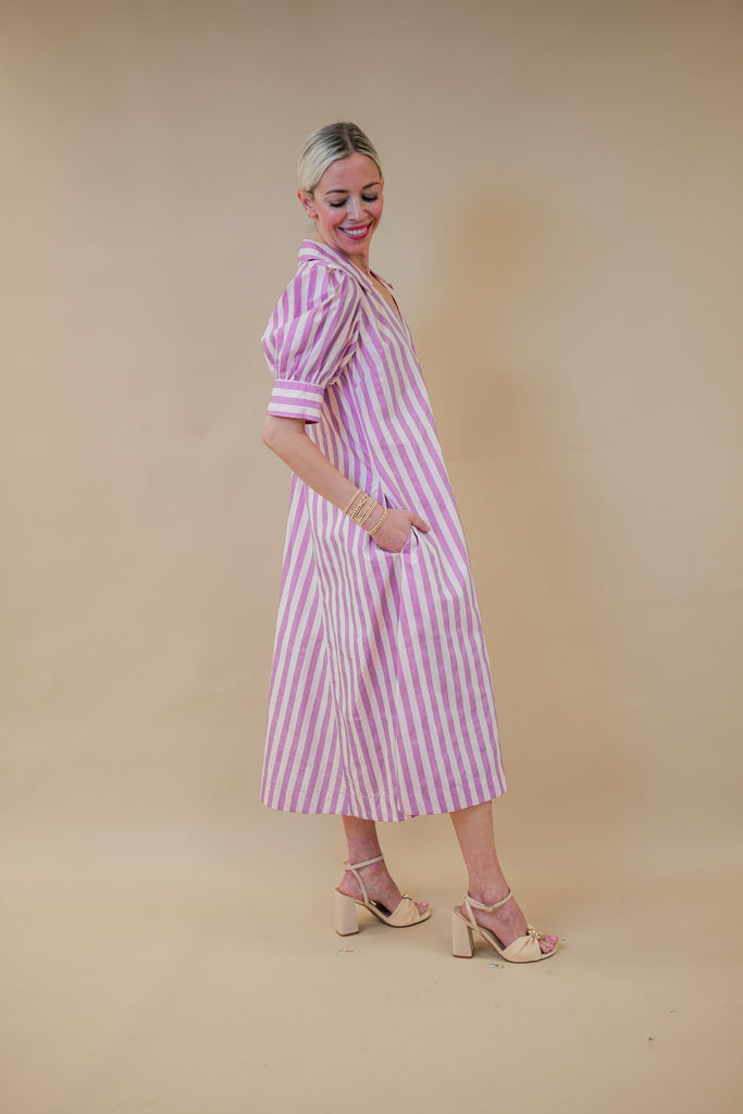 pink and purple striped dress womens Pink And Purple Striped Dress Mini Cooper A-Line Dress by deanworld