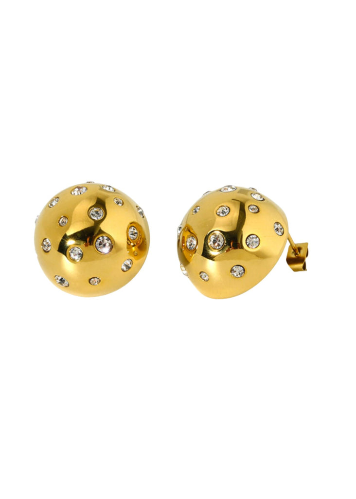 Navid Stud Earring with Crystals in Gold