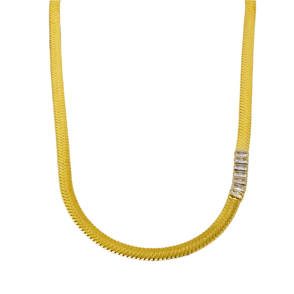 Herringbone Jeweled Necklace