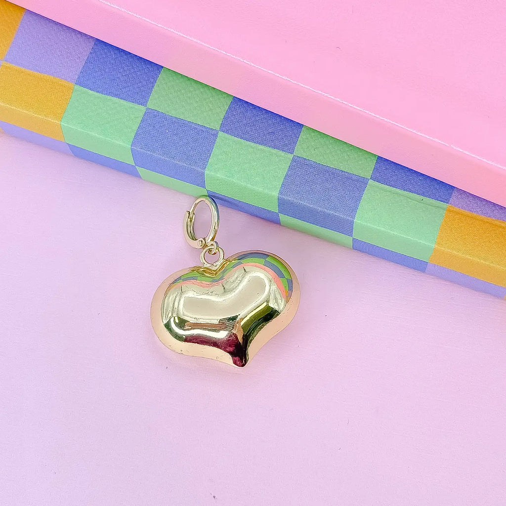Heart Pop Gold Charm in Gold
