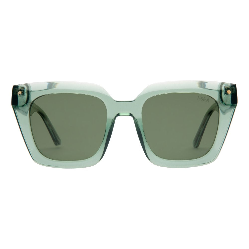 Jemma Sunglasses in Leaf Tort with Green Polarized Lens
