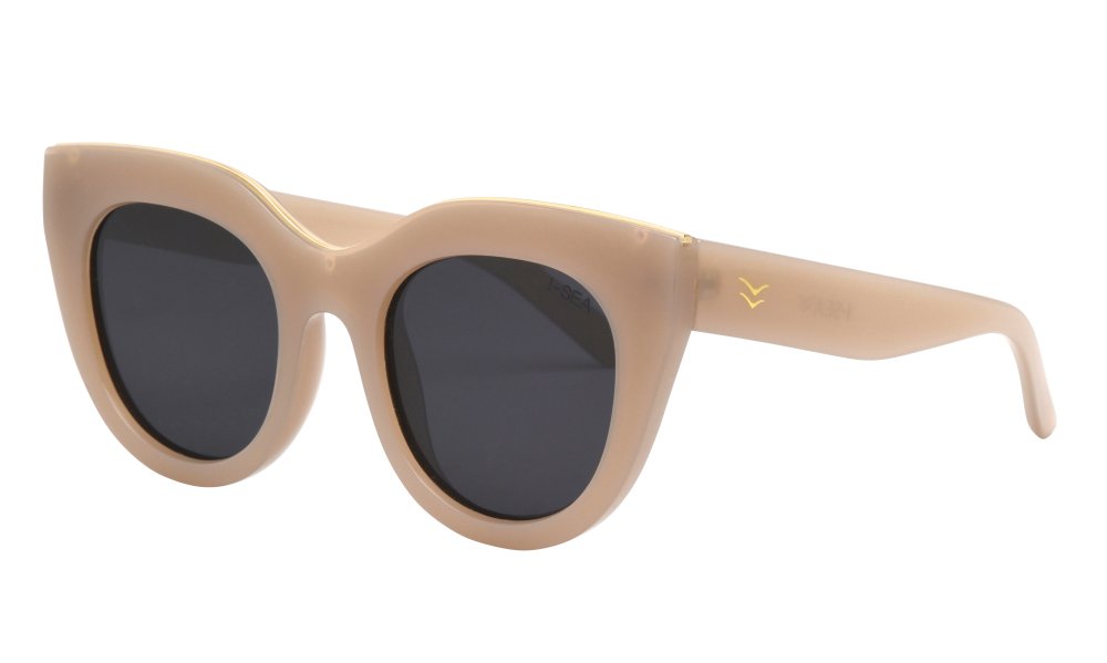 Lana Sunglasses in Oatmeal with Smoke Polarized Lens
