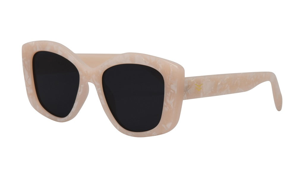 Paige Sunglasses in Pearl with Smoke Polarized Lens