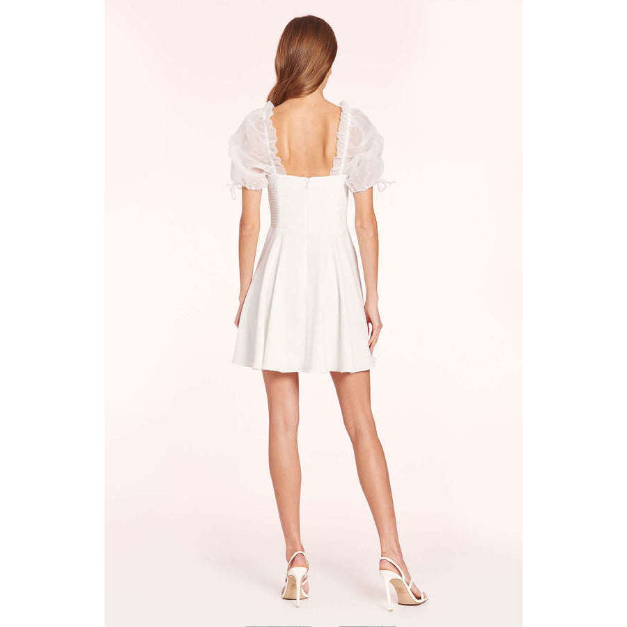 Minette Boutique: Amanda Uprichard Lovely Puff Sleeve Skater Skirt Dress in Ivory