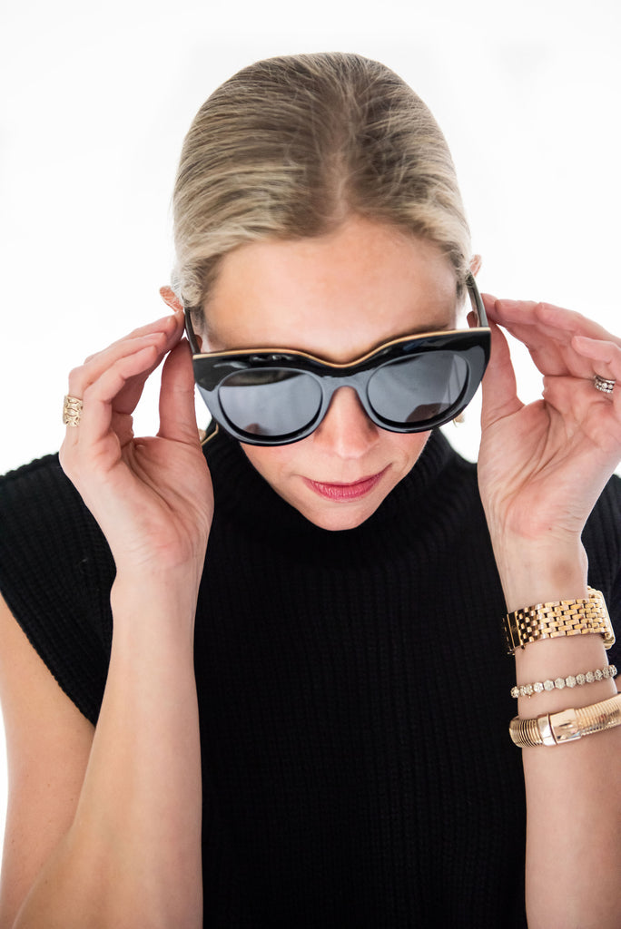 Lana Sunglasses in Black  with Smoke Polarized Lens