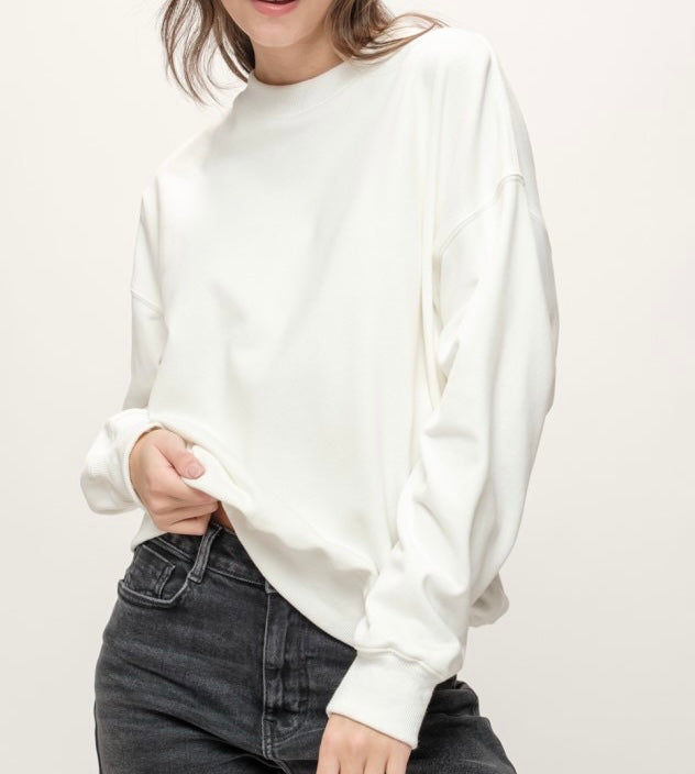 Oversized Knit Shirt in White